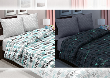 Постельное белье "Турне" Голубой (светится в темноте)